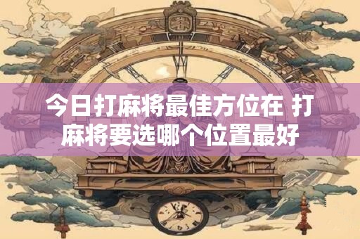 今日打麻将最佳方位在 打麻将要选哪个位置最好