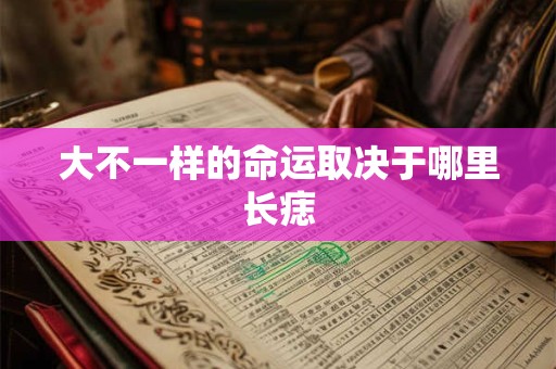 大不一样的命运取决于哪里长痣