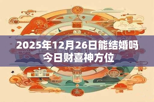 2025年12月26日能结婚吗 今日财喜神方位 2025年12月26日能结婚吗 今日财喜神方位