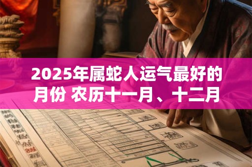 2025年属蛇人运气最好的月份 农历十一月、十二月