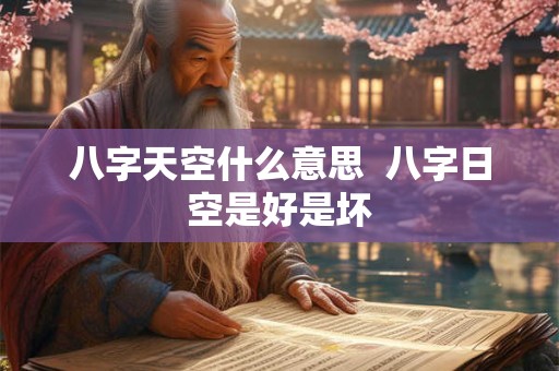 八字天空什么意思 八字日空是好是坏 八字天空什么意思 八字日空是好是坏