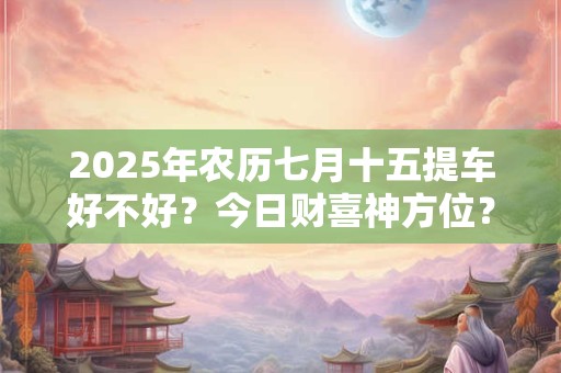 2025年农历七月十五提车好不好？今日财喜神方位？