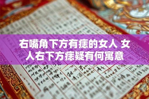 右嘴角下方有痣的女人 女人右下方痣疑有何寓意