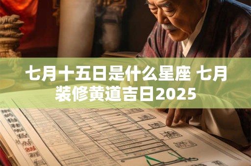 七月十五日是什么星座 七月装修黄道吉日2025