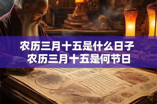 农历三月十五是什么日子 农历三月十五是何节日