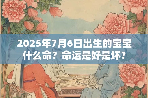 2025年7月6日出生的宝宝什么命？命运是好是坏？