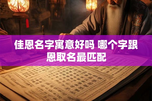 佳恩名字寓意好吗 哪个字跟恩取名最匹配