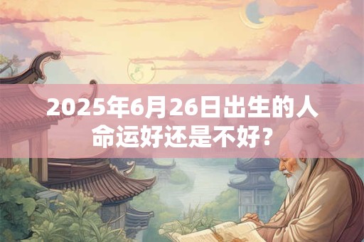 2025年6月26日出生的人命运好还是不好？