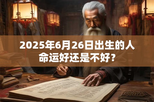 2025年6月26日出生的人命运好还是不好？