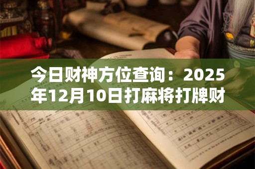 今日财神方位查询:2025年12月10日打麻将打牌财运方位 今日财神方位查询:2025年12月10日打麻将打牌财运方位