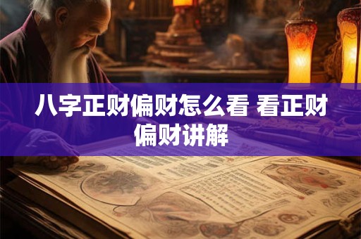 八字正财偏财怎么看 看正财偏财讲解