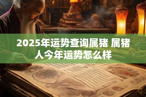 2025年运势查询属猪 属猪人今年运势怎么样 2025年运势查询属猪 属猪人今年运势怎么样
