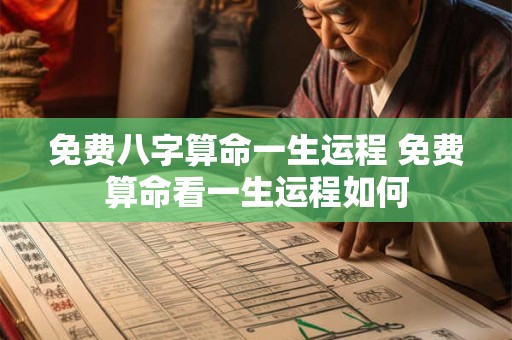 免费八字算命一生运程 免费算命看一生运程如何