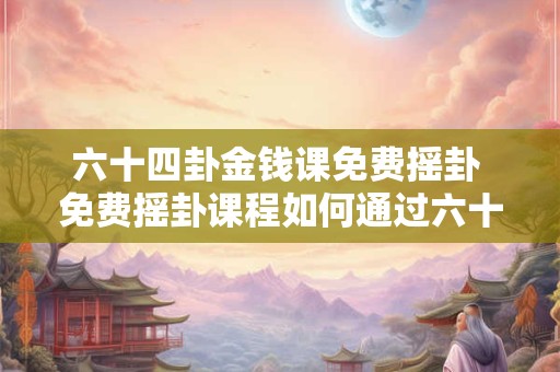 六十四卦金钱课免费摇卦 免费摇卦课程如何通过六十四卦得到财富