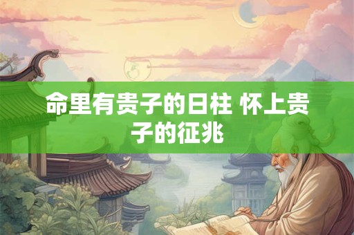 命里有贵子的日柱 怀上贵子的征兆