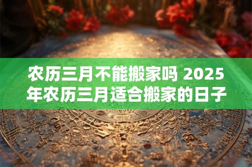 农历三月不能搬家吗 2025年农历三月适合搬家的日子