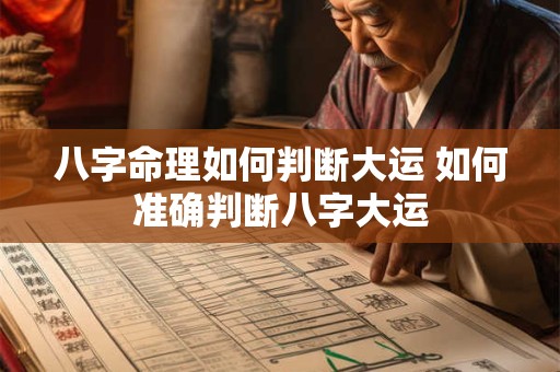 八字命理如何判断大运 如何准确判断八字大运