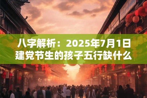 八字解析：2025年7月1日建党节生的孩子五行缺什么 什么命