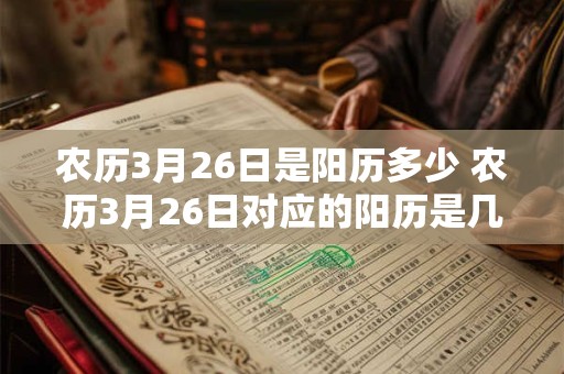 农历3月26日是阳历多少 农历3月26日对应的阳历是几号