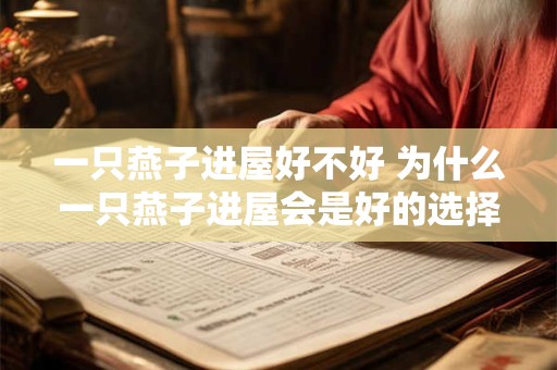 一只燕子进屋好不好 为什么一只燕子进屋会是好的选择