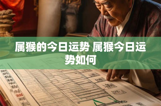 属猴的今日运势 属猴今日运势如何