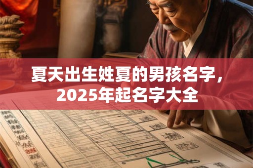 夏天出生姓夏的男孩名字，2025年起名字大全