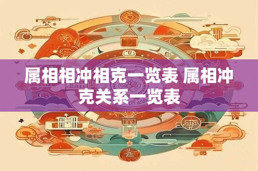 属相相冲相克一览表 属相冲克关系一览表