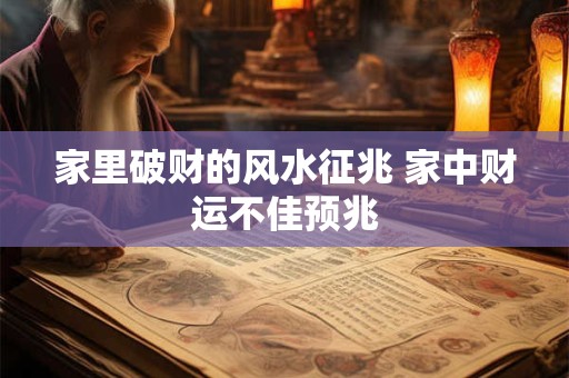家里破财的风水征兆 家中财运不佳预兆