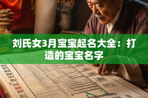 刘氏女3月宝宝起名大全：打造的宝宝名字