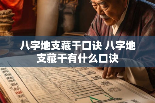 八字地支藏干口诀 八字地支藏干有什么口诀