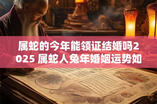 属蛇的今年能领证结婚吗2025 属蛇人兔年婚姻运势如何