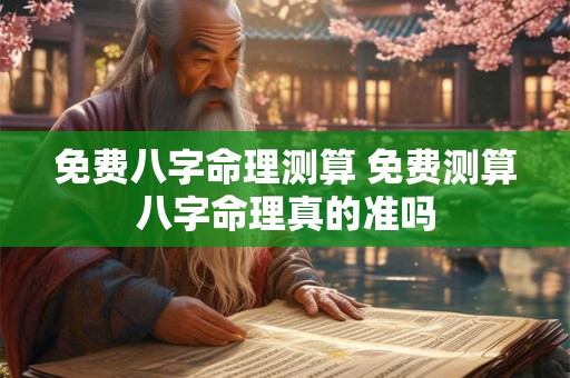 免费八字命理测算 免费测算八字命理真的准吗
