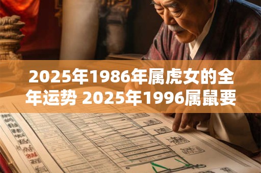 2025年1986年属虎女的全年运势 2025年1996属鼠要出大事