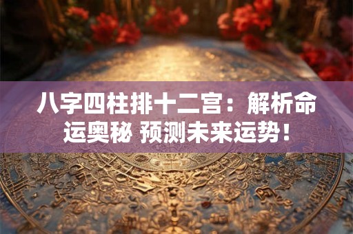八字四柱排十二宫：解析命运奥秘 预测未来运势！
