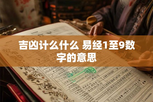 吉凶计么什么 易经1至9数字的意思