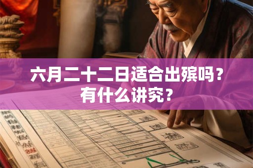 六月二十二日适合出殡吗？有什么讲究？