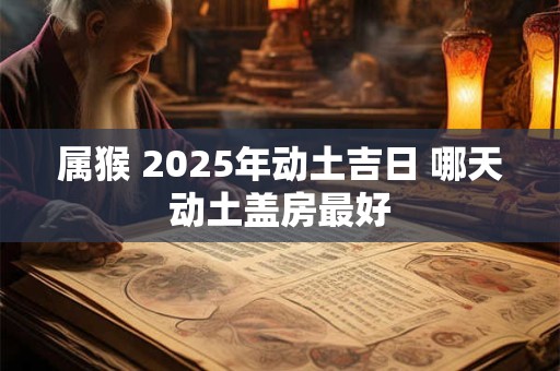 属猴 2025年动土吉日 哪天动土盖房最好