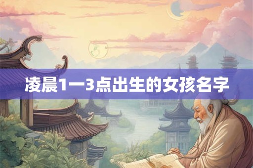凌晨1一3点出生的女孩名字