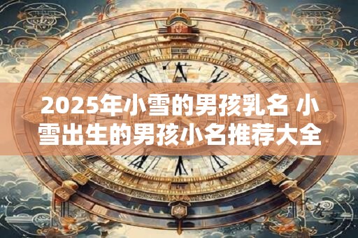 2025年小雪的男孩乳名 小雪出生的男孩小名推荐大全