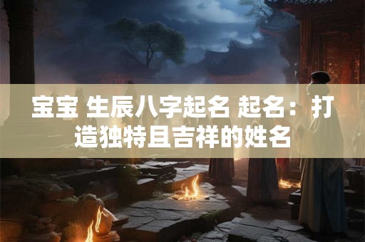 宝宝 生辰八字起名 起名：打造独特且吉祥的姓名