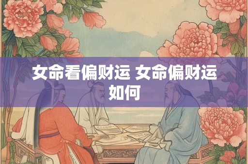 女命看偏财运 女命偏财运如何