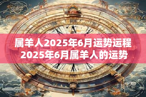 属羊人2025年6月运势运程 2025年6月属羊人的运势如何
