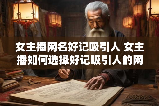 女主播网名好记吸引人 女主播如何选择好记吸引人的网名