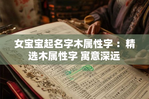 女宝宝起名字木属性字 ：精选木属性字 寓意深远