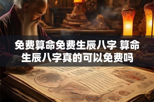 免费算命免费生辰八字 算命生辰八字真的可以免费吗