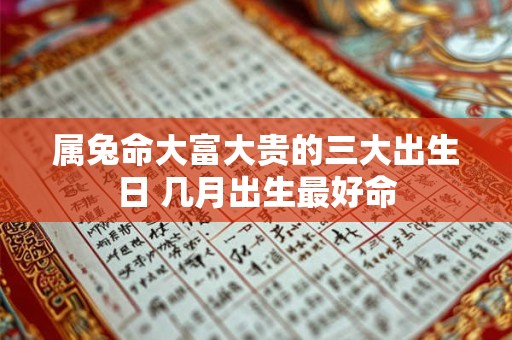 属兔命大富大贵的三大出生日 几月出生最好命