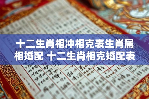 十二生肖相冲相克表生肖属相婚配 十二生肖相克婚配表有哪些冲突