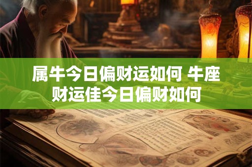 属牛今日偏财运如何 牛座财运佳今日偏财如何