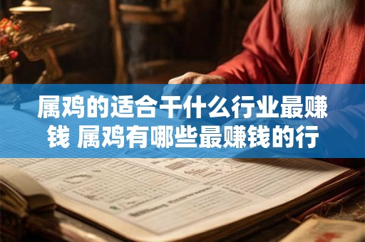 属鸡的适合干什么行业最赚钱 属鸡有哪些最赚钱的行业选择
