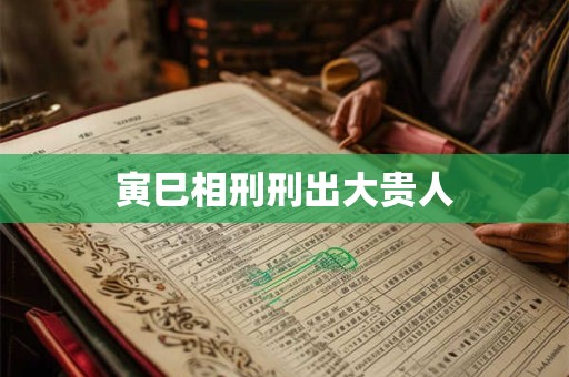 寅巳相刑刑出大贵人